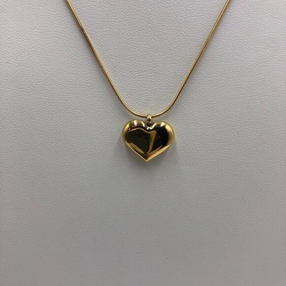 18K Gold Plated Women's Heart Necklace Waterproof Hypoallergenic Jewelry - Picture 5 of 11
